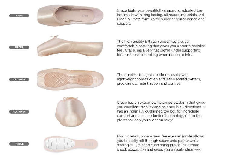 Bloch 161 Grace Pointe Shoe - Dancing in the Street